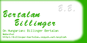 bertalan billinger business card